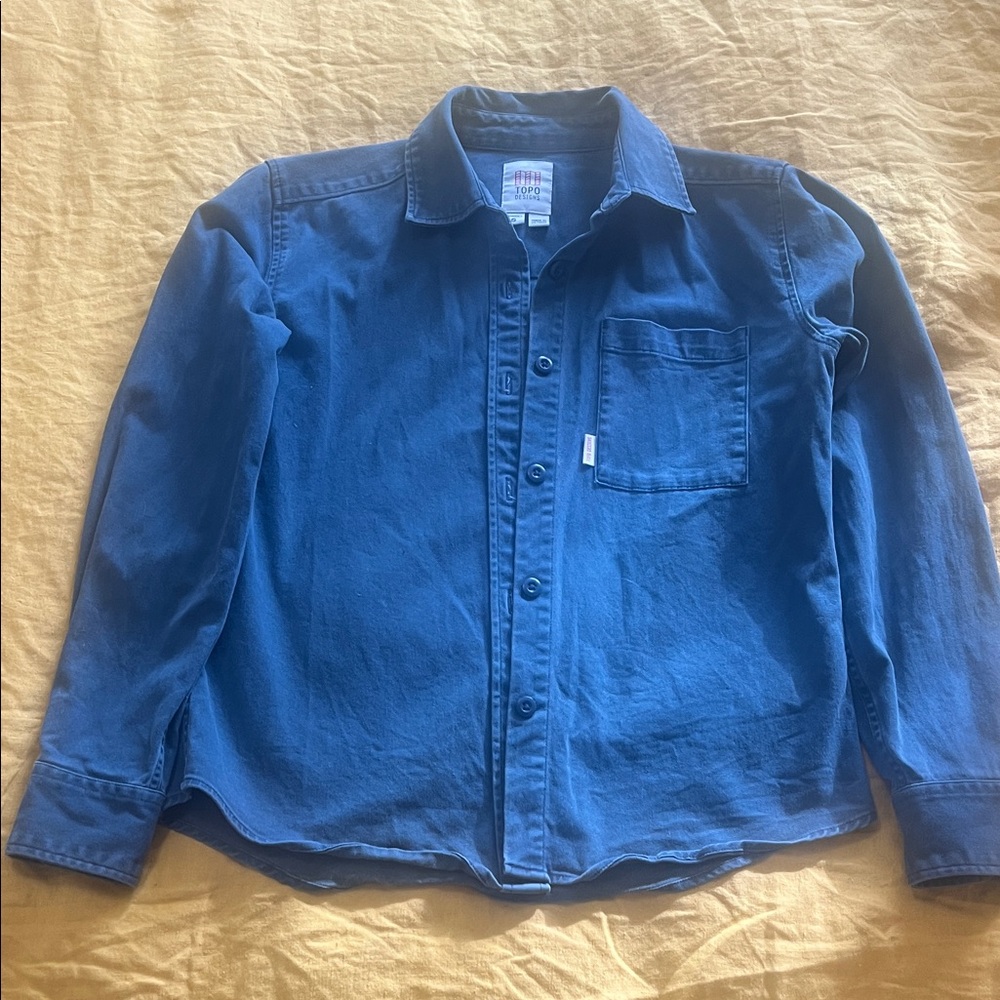 Topo Designs Organic Cotton Navy Blue Button Down Shirt
